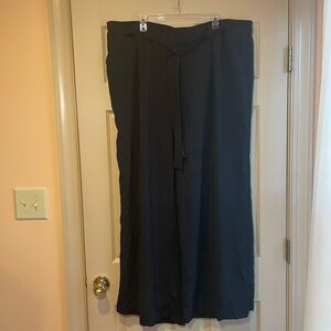 C Est. 1946 Pants, Stylish Classic Black Soft‎ Pants w/Tie Waist, Size 26/28W